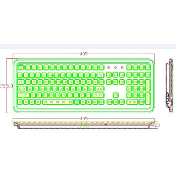 IP65 106 keys black USB customized ruggedized silicone rubber medical keyboard