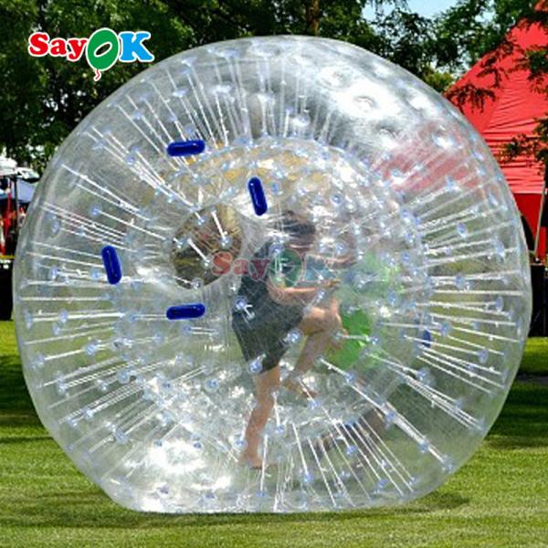 Inflatable Floating Roller Aqua Zorbing Ball Transparent PVC Cylinder Human Water Bubble Ball for Water Game