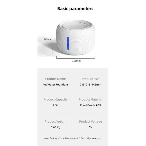 Smart Pet Water Dispenser Cat Stainless Steel Circulating Filter Usb Charging