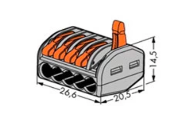 5 Way Led Light Operating Levers Quick Connect Terminal Block PCT-215