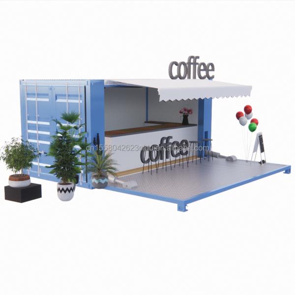 50/75/100mm Wave Sandwich Panel Wall Luxury 20ft Foldable Container House for Coffee Shop/Container Cafe/Container Bar