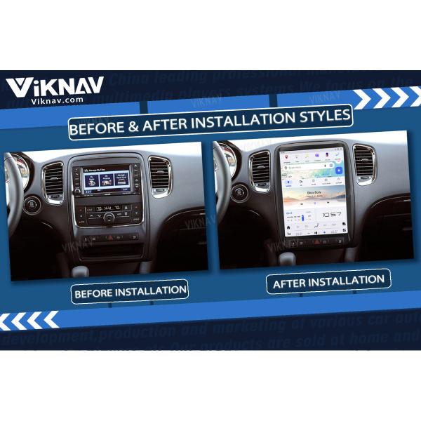 VIKNAV 13.8 inch Car Radio For Dodge Durango 2011-2013 Tape Recorder Android 13 ODM
