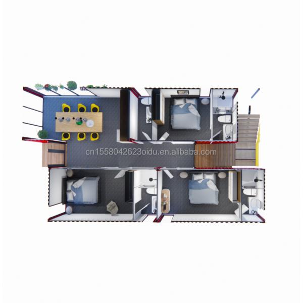 20ft/40ft Prefabricated Portable Foldable Expandable Container Tiny Mobile House with 3 Bedrooms Aluminum Alloy Windows
