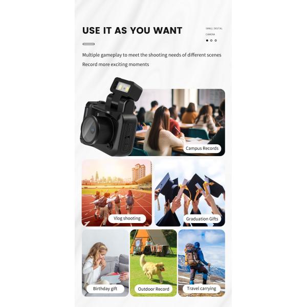 Y4000 Mini Camera With Flash Lamp Portable Video Recorder DV 1080P With LCD Screen