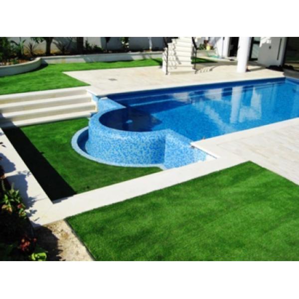 High Density Playground Synthetic Grass Used Of Swimming Pool Or Backyards Balconies WIth great UV Resistance