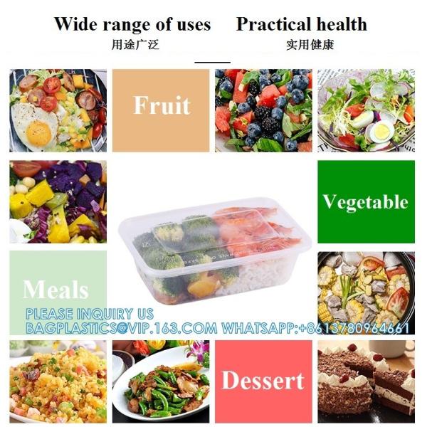 500 Ml Disposable Lunch Box Rectangular Bento Transparent Plastic Tableware Wholesale Packaging Box PP Takeaway