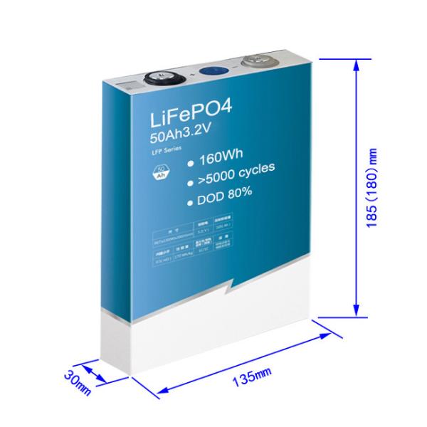 Storage Energy 50Ah Prismatic LiFePO4 Battery 3.2V Rechargeable Lithium Battery