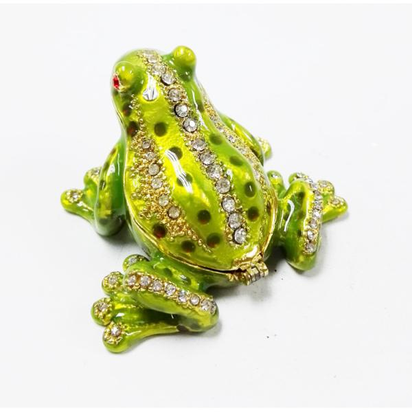 3D magnetic frog shape jewelry box party favors metal pewter frog jewelry box
