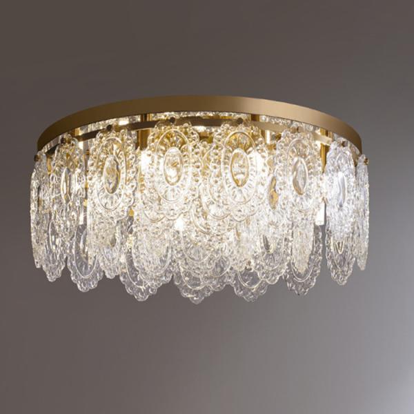 Luxury Hanging Nordic Crystal Led Ceiling Light Contemporary Style