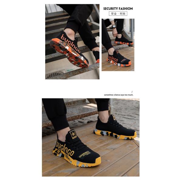 Breathable Fly Knit Safety Shoes With Kevlar Midsole Standard Steel Toe Anti Smashing Rubber Sole