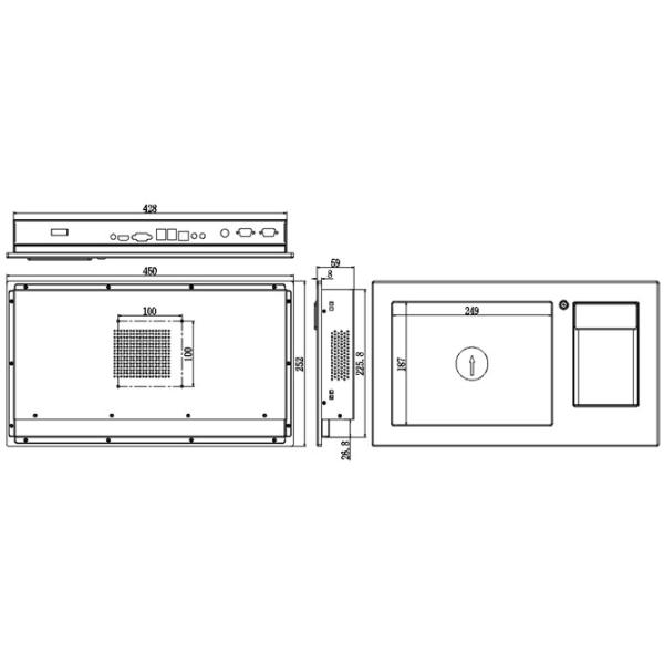 IPPC-1203KB 12.1" Industrial Touch Panel PC Integrated Keyboard Card Reader Barcode Scanning Module