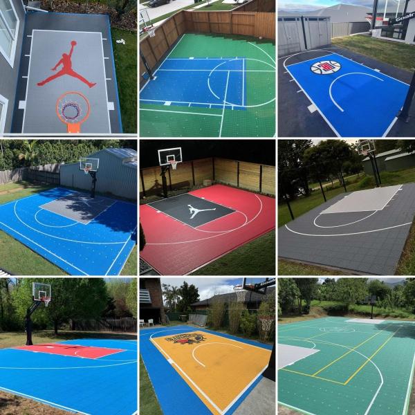 All weather Pp Modular Outdoor Basketball Court Floor Easy Installed Adjustable Interlocking