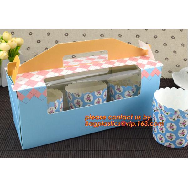 Custom Printing Tall Square Food Grade Kraft Paper Cake Box With Handles,Cake Box Packaging Paper,Box Packaging Custom P