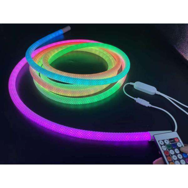 360 Degree SMD 2835 LED Fabric Strips 240D/M RGBIC Running Color 12V 24V IP65 White Round RGB Neon Lights