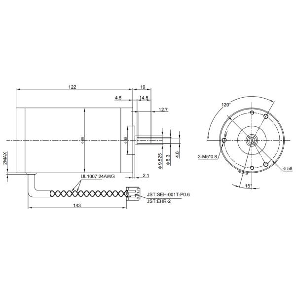 Dia 68mm Robust Brushed DC Motor Up To 9000 Rpm