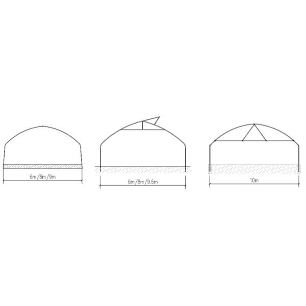 Arched Temperature Control Tunnel Green Houses With Outside Shading System