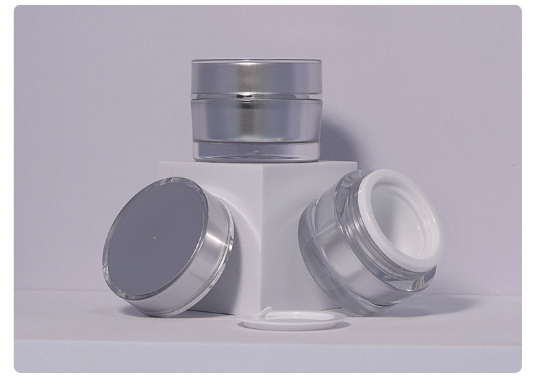 Customer's Logo Luxury 10g Round PS Silver Empty Clear Plastic Packaging Cosmetic Cream Jar for Lip Balm