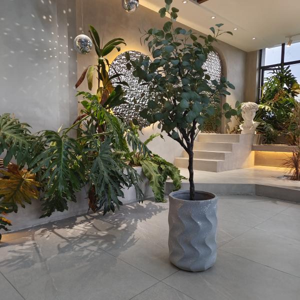Modern Style Fiber Clay Planter D340*H360 Waterproof And Fireproof