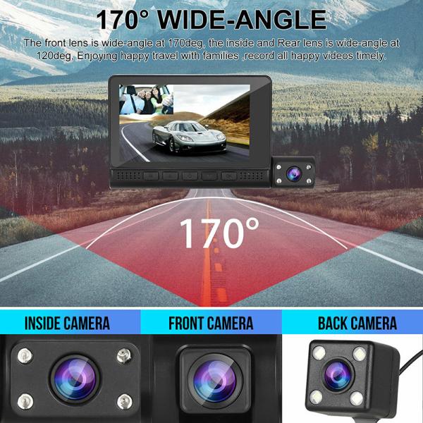 4Inch Touchscreen Wireless Dashboard Camera Dashboard DVR System GSensor Motion Detection