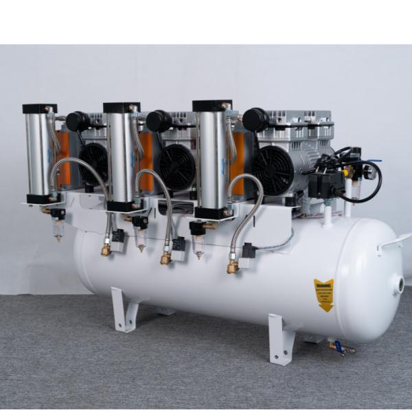 3.5HP Oil Free Dental Air Compressor With Air Dryer 3 Motor Low Noise 65dB Air Compressor For Medical Use