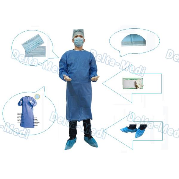 SMS Disposable Surgical Gown With Knitted Cuff Environmentally Friendly