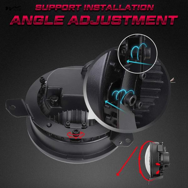 LED Headlights with Bl-ue-tooth Control 9 Inch Hi/Lo Beam DRL and 121 RGB Functions