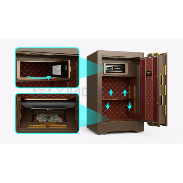 Dual Alarm Luxury Safe Box Fingerprint Lock Solid Steel For Security YB/ZY-70