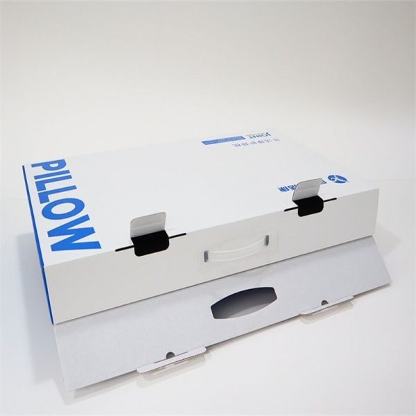 Custom Logo Folding Flat 3-Ply Corrugated Cardboard Kraft Paper Household Pillow Sports Fitness Packaging/Shipping/Moving/Storage Boxes Mailer Box with Handle