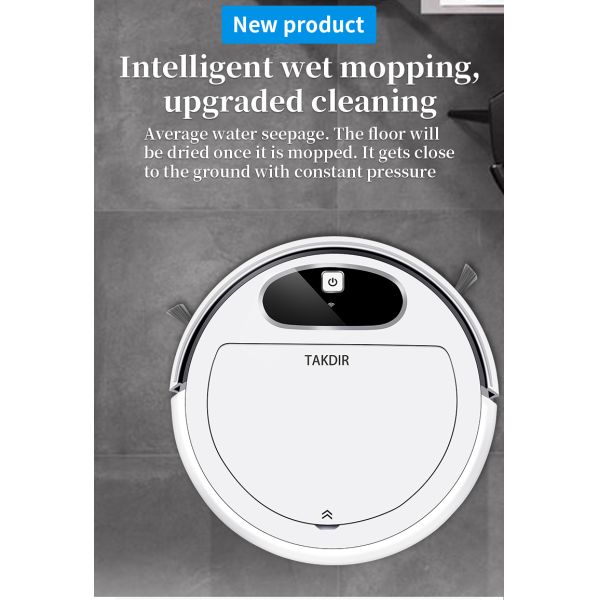 Smart Robotic Wet Dry Vacuum Cleaner , Floor Mopping Robot Self Recharging