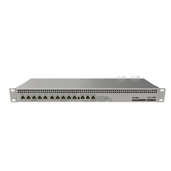 RB1100AHx4 Router with 13 Gigabit Ethernet Ports 1000Mbps 5g Wi-Fi Transmission Rate and WPA2 Encryption Type