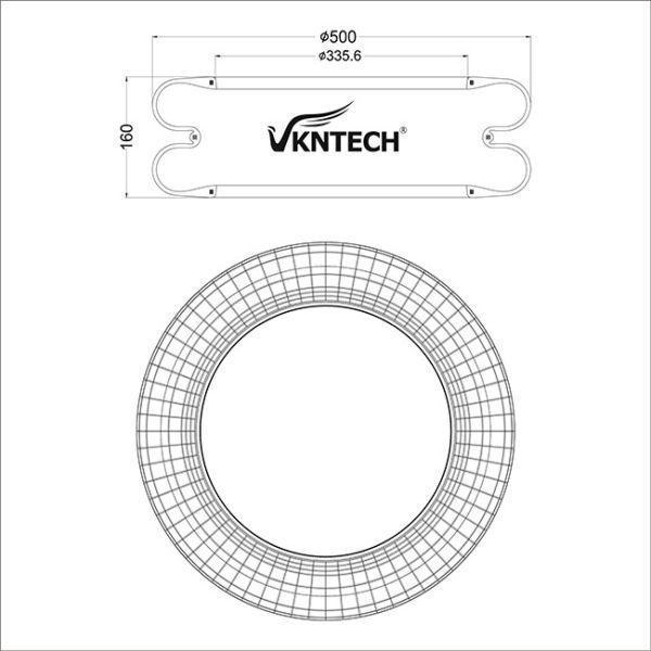 Trucks Spare Parts Single Convoluted Air Spring Air Rubber Bellow 2B 500