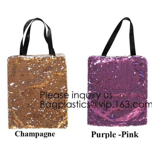 Fashion Bling Sublimation Strapping Sequin Drawstring Backpack Bag,Glitter Mermaid Flip Sequin Bag Outdoor Shoulder Reversib
