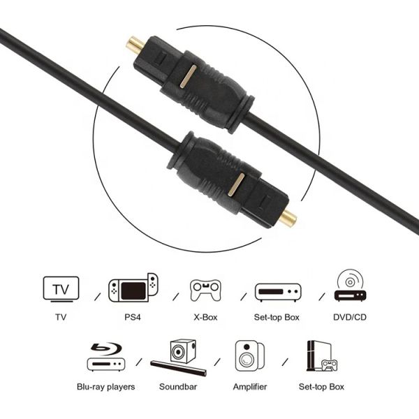 1M 2 M 3M 5M Fiber Optic Toslink Spdif Gold Optical Digital Audio Cable