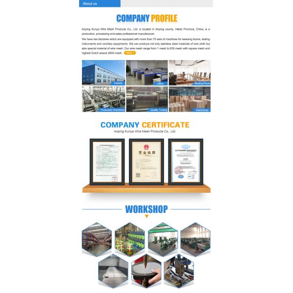 300 Micron 1mesh Sintered Metal Filter Elements Twill Weave