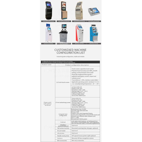 Factory Touchscreen Government Scanning And Printing Kiosk Self Service Report Print Terminal