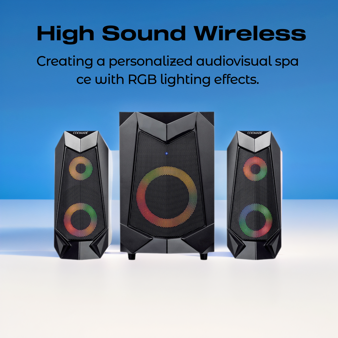 RGB LED Lighting 2.1 Channel Speakers Audio System SKD for Professional Surround Sound