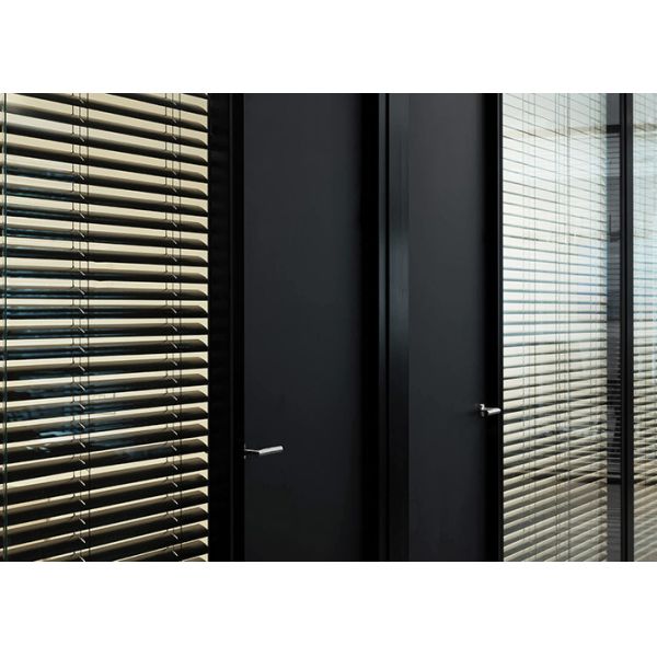 Strong Steel Keel With 3mm Aluminum Frameless Office Wall Partition Demountable With Blinds And Door