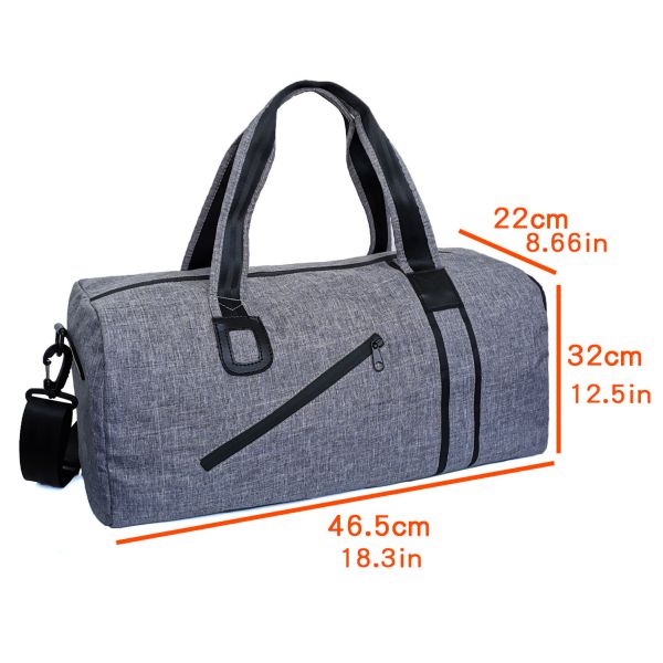 465mm Lightweight Round Gym And Computer Bag With Shoe Compartment Sport Duffle