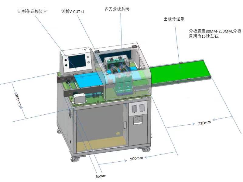 Multiple Groups Blades PCB Cutting Machine / PCB Depaneling Machine / Adjustable the edge of blades pitch