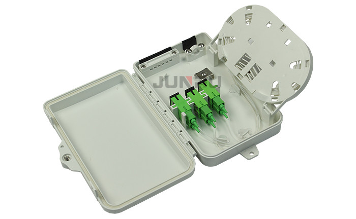 6 Core Outdoor Fiber Optic Distribution Box White, load SC adapter and pigtail