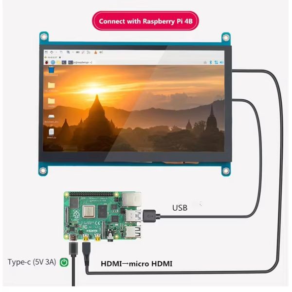 7 Inch IPS Display HDMI Raspberry Pi Capacitive Touch Screen For Raspberry Pi