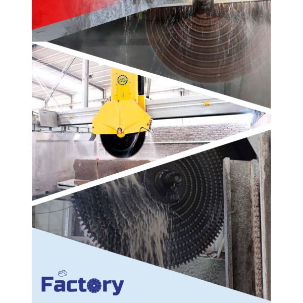 Multi Disc CNC Bridge Stone Cutting Machines for accuracy Natural Granite Fabrication