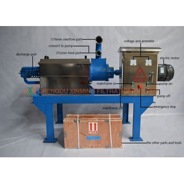 15-20m3 / H Capacity Practical Solid Liquid Separator For Cow Mmanure