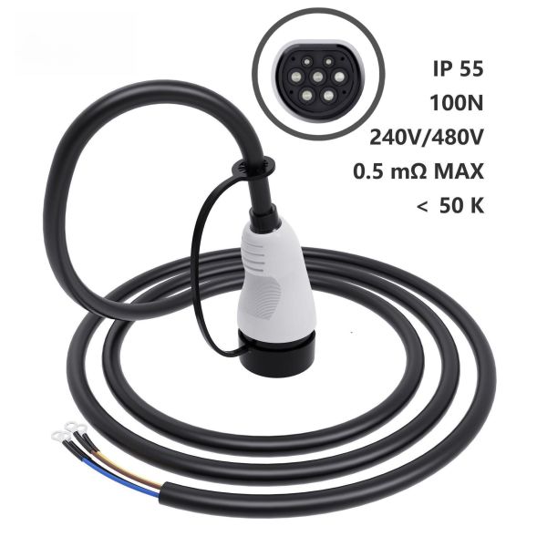 EU Standard Single Phase And 3 Phase EV Charging Cable 480V
