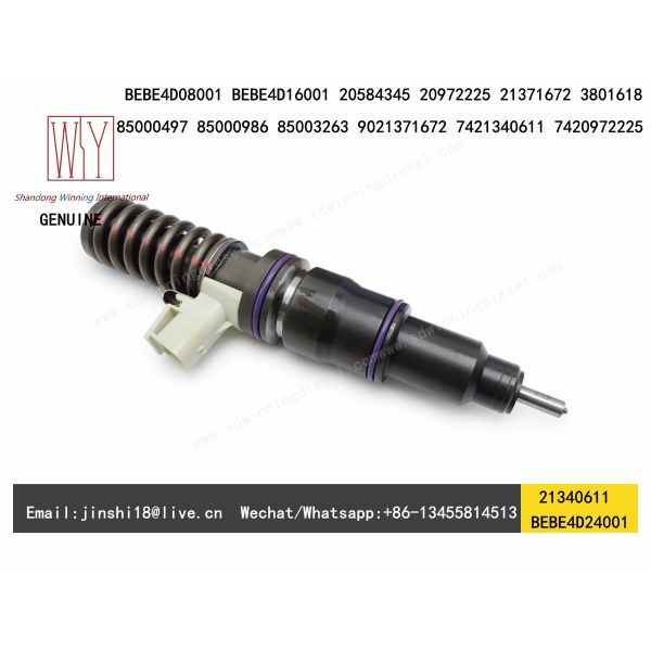 HIGH QUALITY AND NEW DIESEL FUEL ELECTRIC UNIT INJECTOR BEBE4D24001, 21340611, 21371672, 85003263, 7421340611 FOR MD13 E