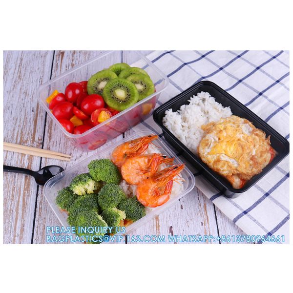 500 Ml Disposable Lunch Box Rectangular Bento Transparent Plastic Tableware Wholesale Packaging Box PP Takeaway