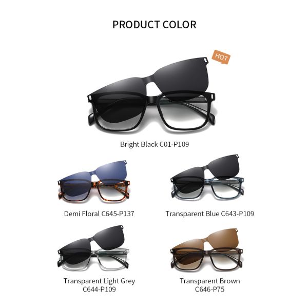 Absorbing Polarized Magnetic Sunglasses Two Lenses Square Men'S Myopia