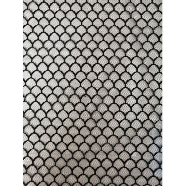 Black Polyester Tulle Mesh Fabric
