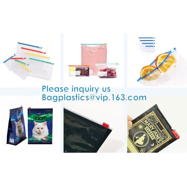 Slider Zipper Pouch Bags, Slide Zip, Dual Grip Seal, Double Tracks, Dog Food Package, Grip Zip Seal