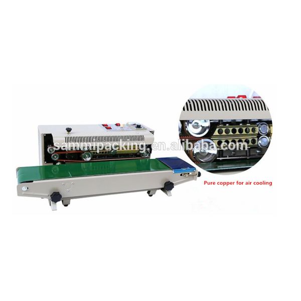 High-Speed Continuous Band Sealer FR900C - Plastic Bag Sealing Machine with Counter, Food Packaging Heat Sealer